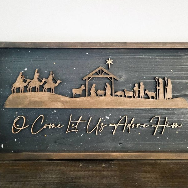 Nativity Sign | Christmas Sign Decor | Christmas Sign | wood sign | Farmhouse Sign | Holiday Decorations