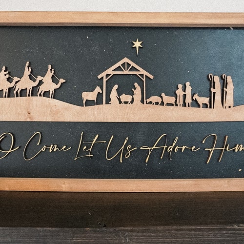 Panneau de la Nativité | Décoration d'enseigne de Noël | enseigne de Noël | enseigne en bois | Enseigne de ferme | Décorations des Fêtes