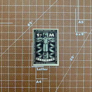 Stamp Size Rare Germany 1 Mark Notgeld. 1920&#39;s, Era Between WWI and WWII German Emergency Currency WW1, WW2. City of Bentheim Scarce Mint
