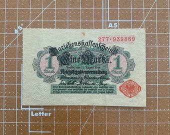 German 1 Mark 1914. Germany WW1 WWI Currency.