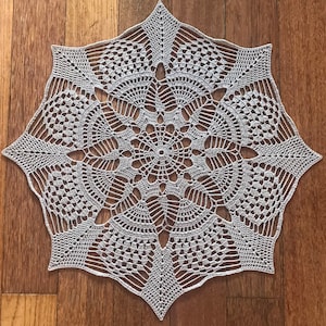 Doily / Table Topper / Table Centre / Handmade Crochet / Cotton / Beige / Openwork / Home Decor by JuliaKnitBoutique