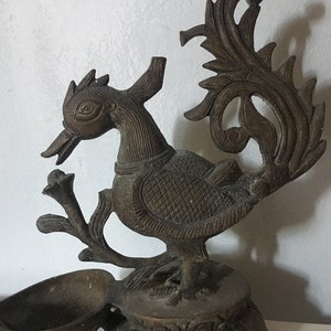 Indian brass diya lamp Hindu temple pooja, old, OOAK, collectors item