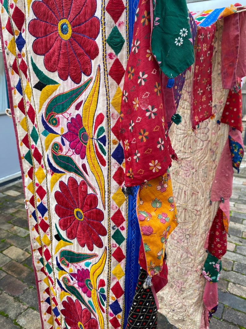 Vintage Made In India Beaded Toran Tapestry 40