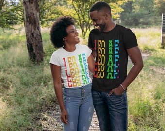 Rainbow Team Leo Zodiac July King August Woman Birthday T-shirt/Born In July/Born In August/Birthday Gifts/Gift For Her/Gift For Him