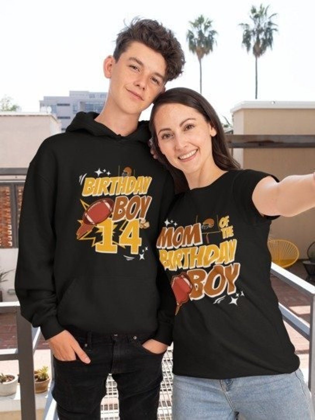 Football 14th Birthday Teenage Boy Son 14yearold Tshirt/personalized