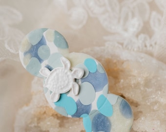 Pebble Turtle Hair Clip, White *Exclusive