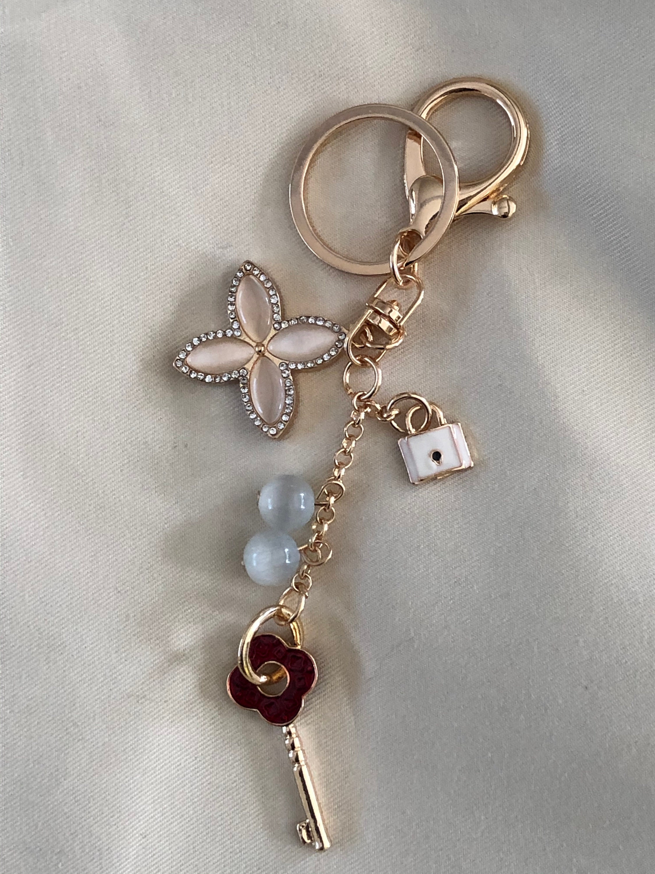 Key and lock bag charm and key chain Etsy