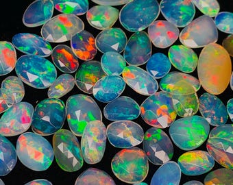 Natural Ethiopian Pear Shape Opal Cabochon, Opal smooth gemstone Crystal, Full of Galaxy fire Opal, Loose gemstone for jewelry making