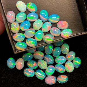 AAA+++ Top Quality Natural Ethiopian White Opal Cabochon Lot Welo Opal Making Jewelry