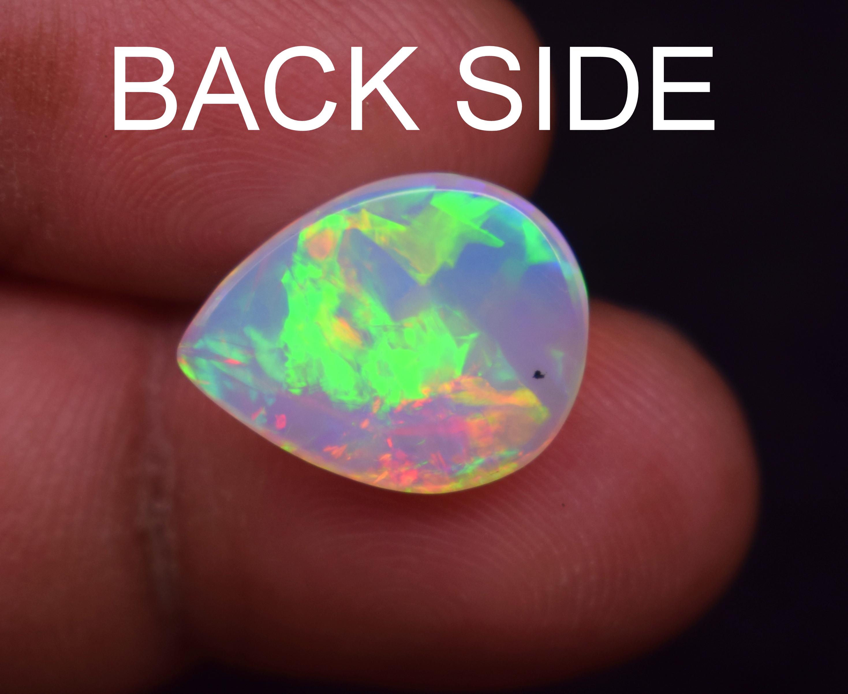 Opale D'Éthiopie Naturelle - Cabochon Poire 1,48 Carats - Taille 9,6x7 Mm - Multicolore - Neuf étiqueté