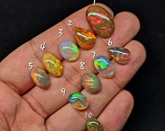 Quality 100% Natural Ethiopian Fire Opal Cabochon Loose Gemstone For Making Jewelry Code (C-1-10)