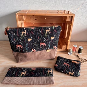 Forest Travel Set - Toiletry bag, case and coin/card holder