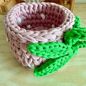 Handmade Strawberry Crochet Basket