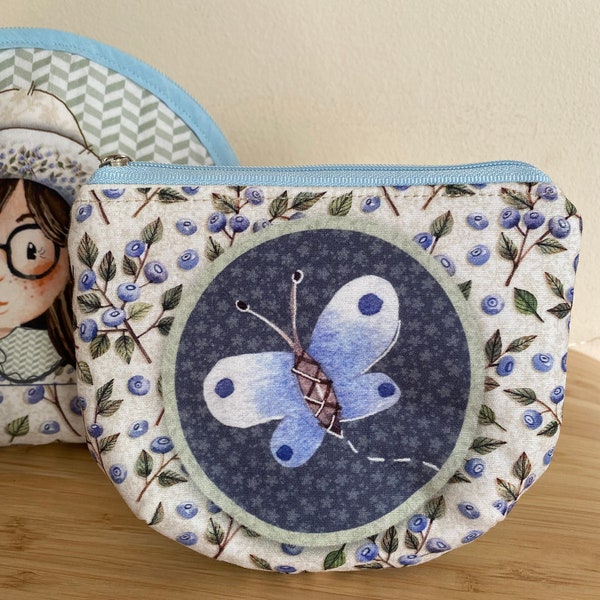 Butterfly Pouch, Gift idea, Handmade, Necessaire