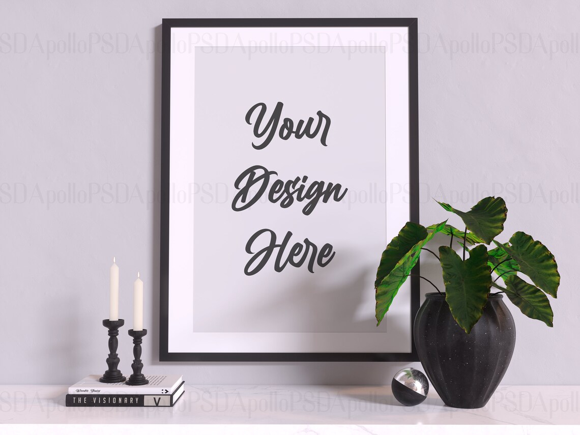 Download Vertical mock up frame Black frame mockup A4 frame mockup | Etsy