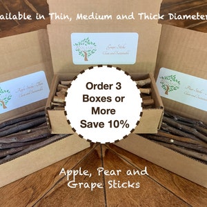 Chew Sticks for Small Pets, Variety of Sizes & Flavors, All Natural-No Harmful Spray, 6x3x2 Box (10oz) or BULK 10x6x5 (4lb) FREE SHIPPING