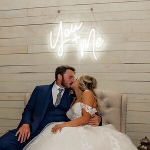 You and Me Custom Neon Sign You & Me Neon Sign Wedding Party Decorations LED neon light Room Wall Decor Signs