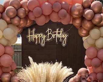 Happy Birthday Neon Sign, Custom Party Decor