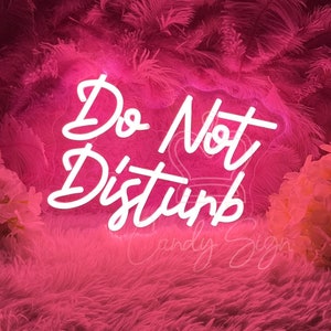 Não perturbe sinal de néon, sinal de néon LED personalizado, decoração de parede de quarto de dormitório de sala de jogos, arte de néon rosa, decoração de loja de escritório, presente personalizado