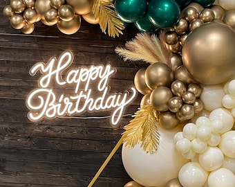 Happy Birthday Neon Sign, Party Decor