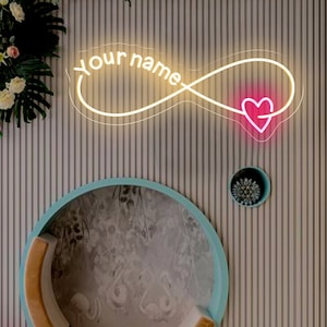 Custom Infinity Neon Sign,Infinity Sign With Name, Anniversary Wedding Sign,Neon Sign Bedroom,Beauty Room Decor,Neon Art,Last Name Neon Sign