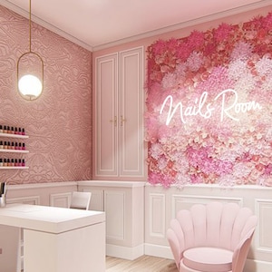Nägel Raum Leuchtreklame Benutzerdefinierte Salon Leuchtreklame Schönheitssalon Led-Licht Zeichen Rosa leuchtendes Zeichen Nägel Büro Zeichen Licht Kundenspezifische Eröffnungsgeschenke