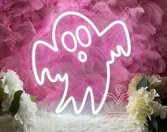 Halloween Ghost LED Neon Sign, Spooky Decor, Halloween Gifts