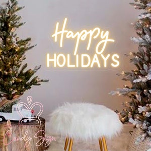 Happy Holidays Neon Sign,Christmas New Year Festival Holiday LED Neon Sign,Home Wall Decor,Party Decor,Bar Shop Store Party Decor,Xmas Gifts