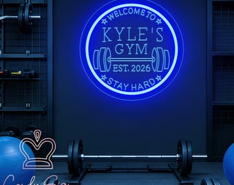 Custom Gym Name LED Neon Sign, Home Gym Decor, USB Powered
