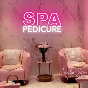 Placa de neon LED para pedicure de spa, placa de neon personalizada para salão de beleza, placa de neon para salão de beleza, arte de parede para cuidados com os pés, placa com logotipo de salão, decoração de escritório de salão, presentes para ela