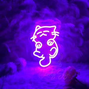 Cat Neon Sign,Custom Cute Animal Neon Sign,Pet Wall Art,Gifts for Pet Lover,Sweet Home Decor,Animal Lover's Gift,Bedroom Wall Art