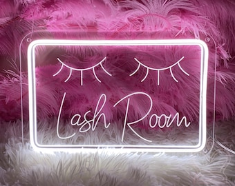 Lash Room Neon Sign, 3D Engraved Art, Beauty Salon Decor, USB Powered