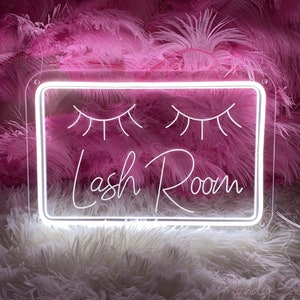 Lash Room Neon Sign,Custom Beauty Salon Sign,USB Neon Light for Lash,3D Engrave Neon Art,Lash Room Opening Gift,Personalized Gifts for Her