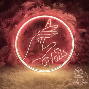 Nails Neon Sign,3D Engrave USB Neon Sign for Beauty Room,Custom Salon Decor,Welcome Sign,Personalized Gifts for Opening,Nail Room Neon Art