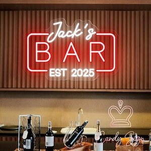 Custom Bar Name Neon Sign,Home Bar Neon Sign,Bar Pub Club LED Neon Light,Lounge Wall Decor,Man Cave Sign,Gift for Dad,Christmas Gift For Him