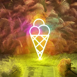 Eistüte Leuchtreklame, Eiscreme-LED-Neonschild Kundenspezifisches, Eis-Auto beleuchtetes Zeichen, Eiscreme-Bar-Dekorlicht, Kaffeebar-Neonzeichen Art