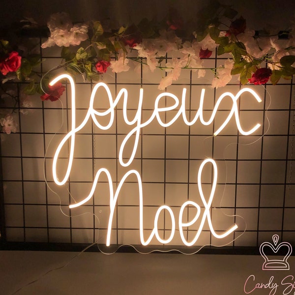 Joyeux Noel Neon Sign, Merry Christmas Led Light Party Decor, Home Wall Decoration, Xmas Bar Shop Stor Sign, Personalized Christmas Gifts