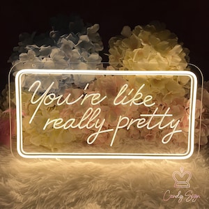 Vous êtes vraiment une jolie enseigne, Néon USB pour chambre à coucher, Décoration de salon de manucure, Décoration murale pour chambre rose, Cadeaux pour filles, Gravure 3D d'art néon
