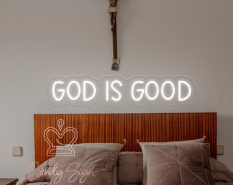 God Is Good Neon Sign, Religious Home Room Decor, Gift For Christians