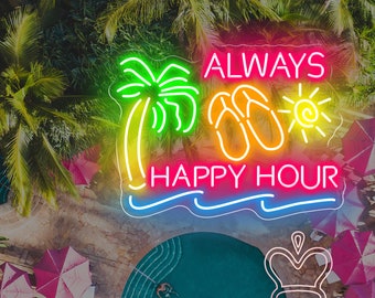 Always Happy Hour Neon Sign: Summer Vibes Bar Decor - Etsy