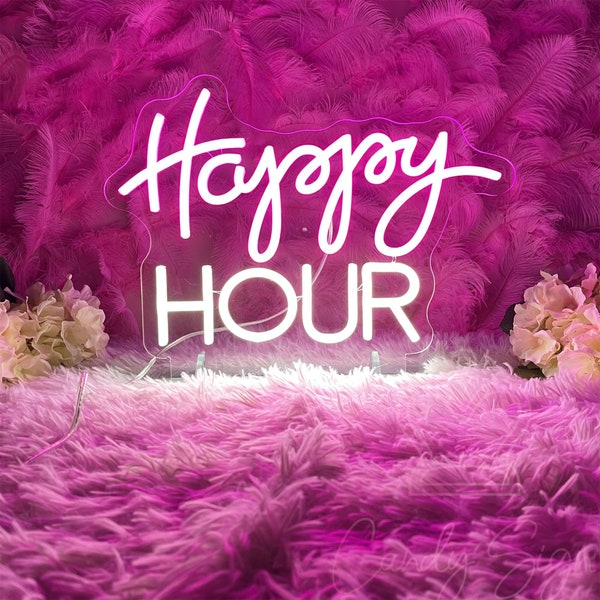 Happy Hour Neon Sign, Custom Bar Counter Table Led Light Sign, Cocktail Lounge Neon Light, Happy Hour Home Bar Sign, Wine Bar Led Sign