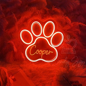 Benutzerdefinierte Haustier-Neonschild, benutzerdefinierte Haustier-Pfote-Tisch-LED-Licht-Zeichen, reizendes Tier-Neonlicht, Haustier-Namensschild, Hundepfoten-Wand-Dekor, Hundehaus-Namensschild