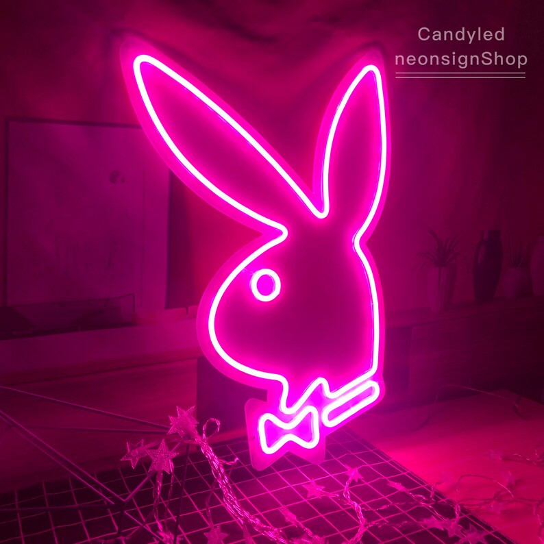 Dva Bunny Neon Sign Rabbit Bunny Playboy Neon Signs Wall Art | Etsy