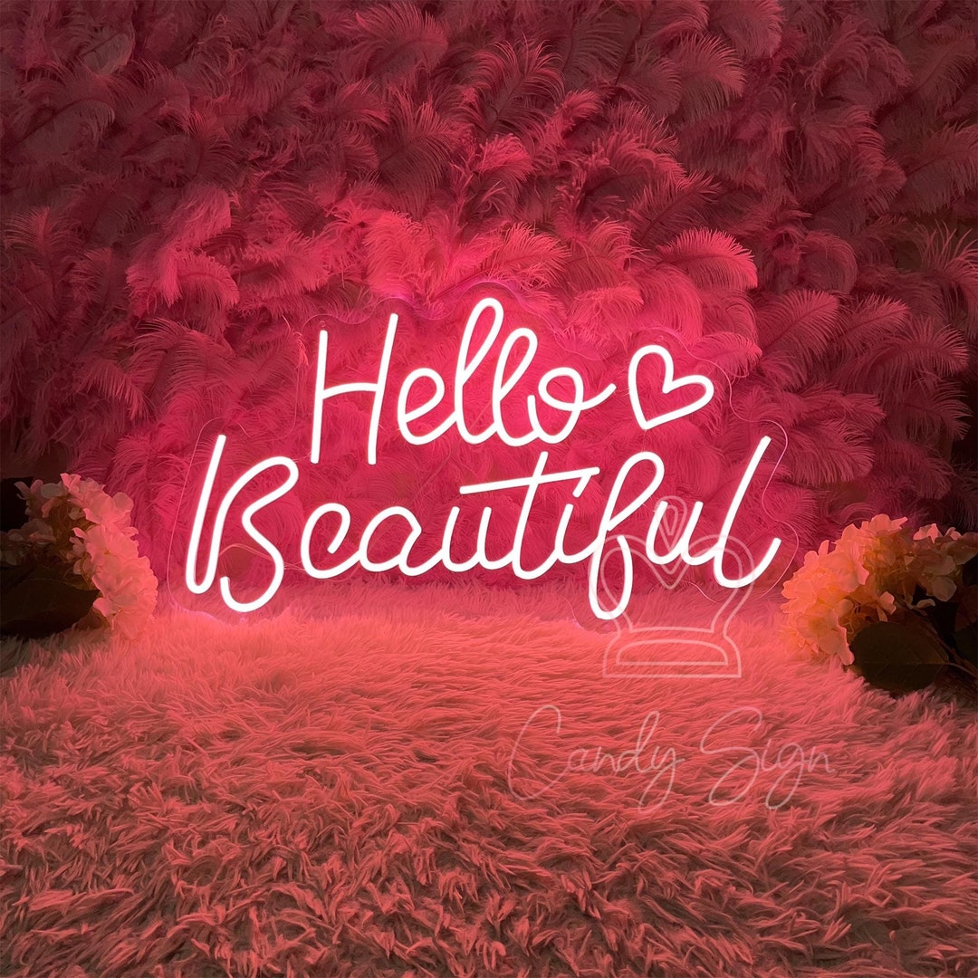 Hello Beautiful Neon Sign Custom Neon Salon Decor Led Sign for Beauty ...