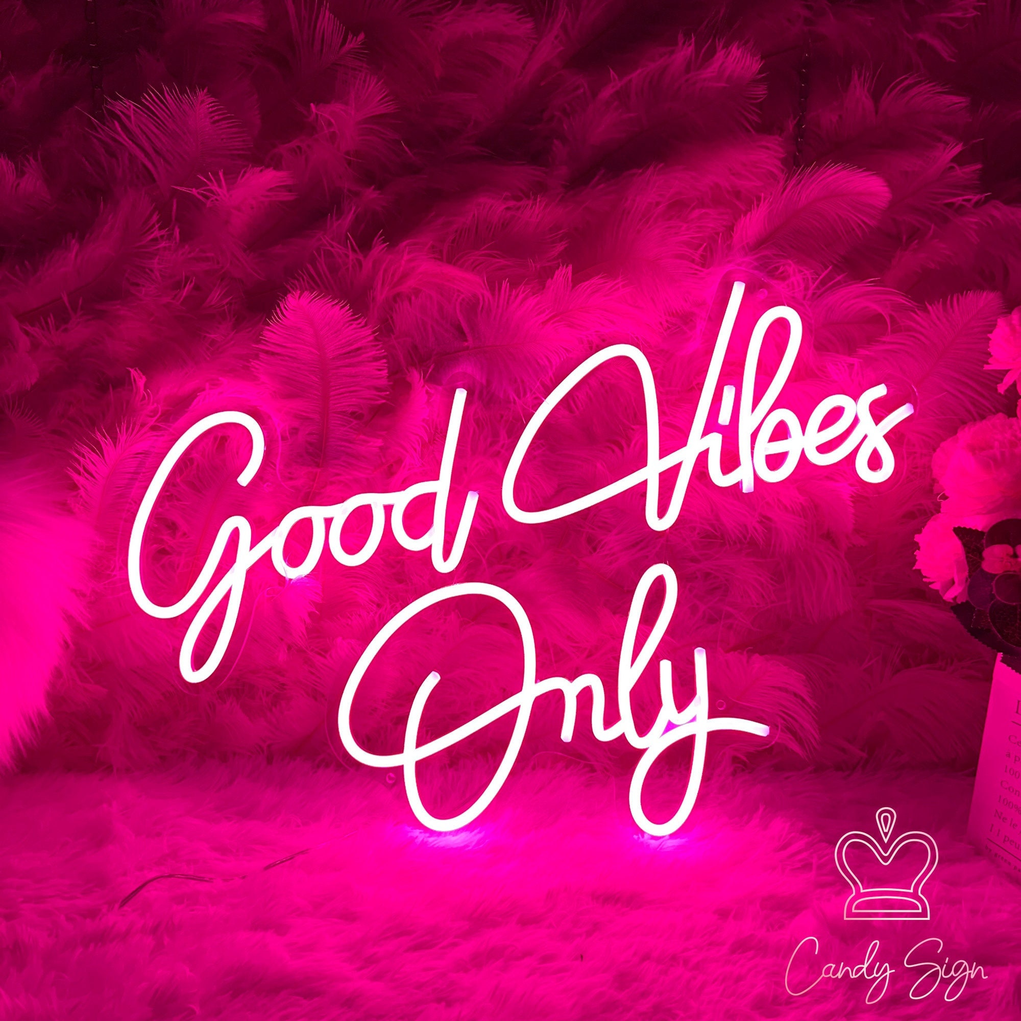 Good Vibes Only Pink LED Neon Sign, Salon Decor - Etsy