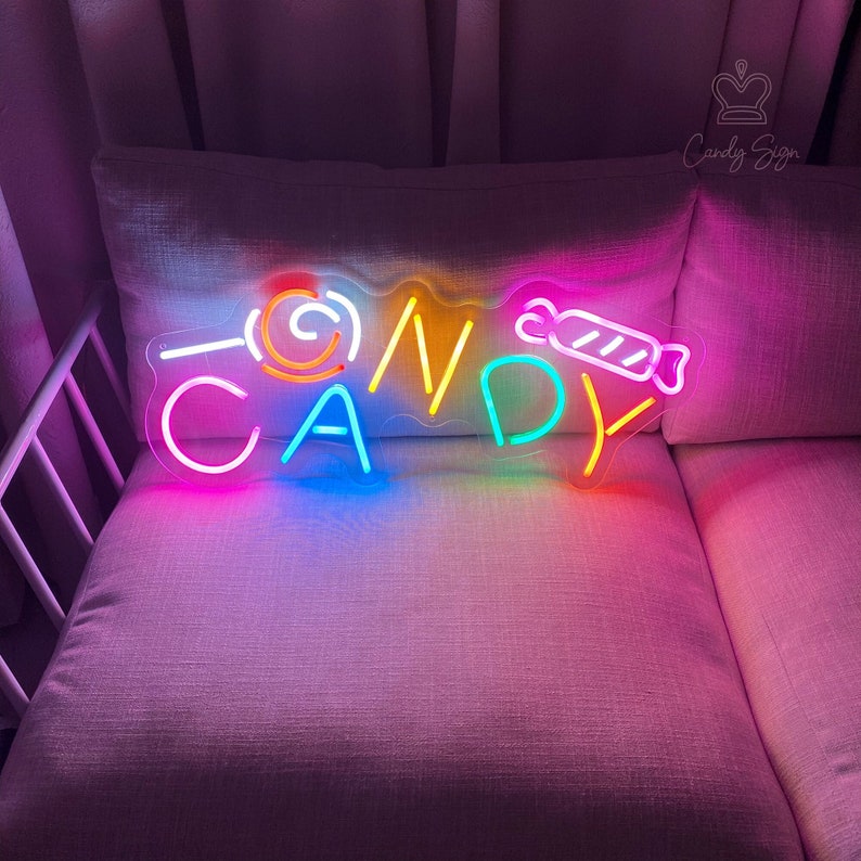 Halloween Candy Neon Sign custom Neon Sign Pink Led Light Etsy