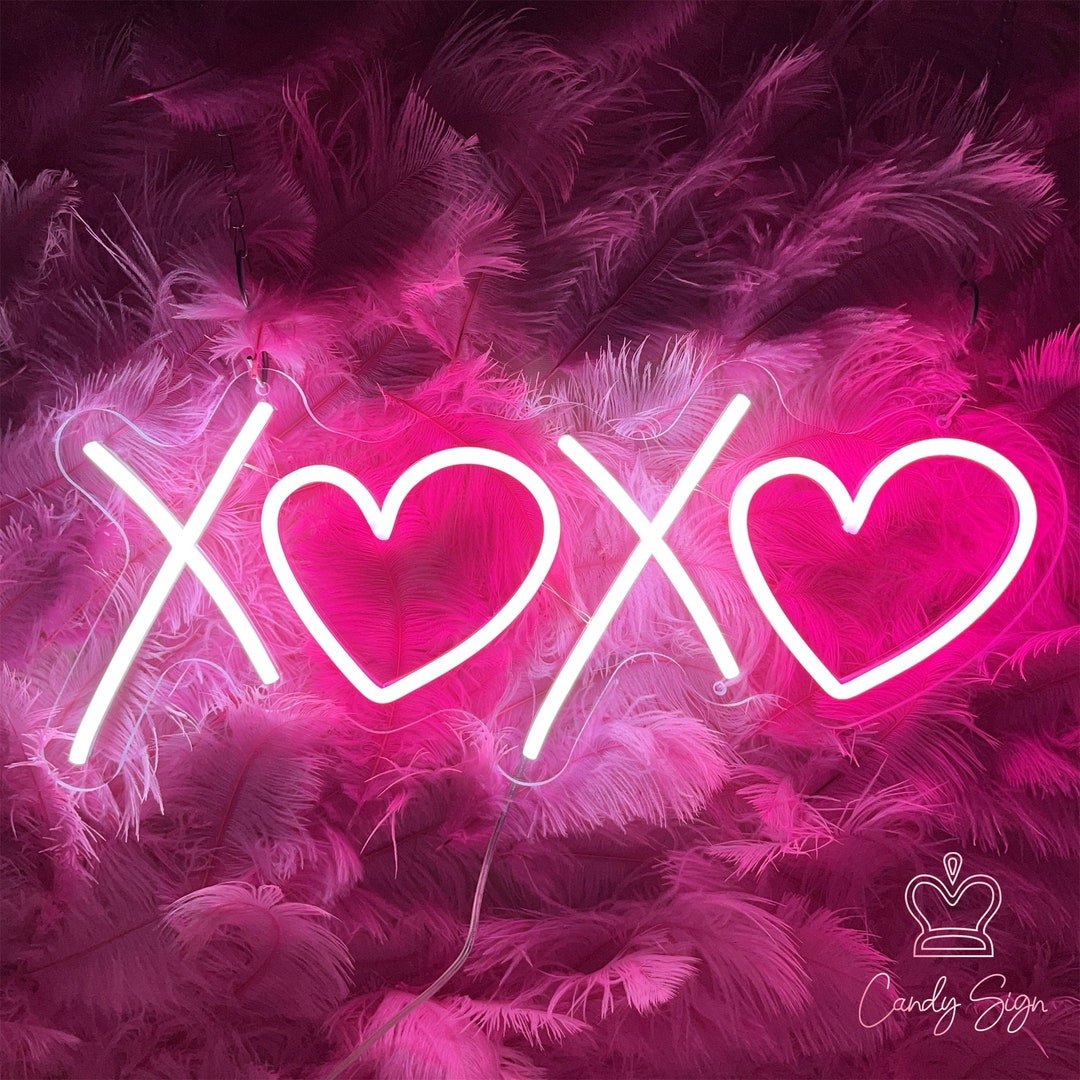 XOXO Neon Sign,pink Led Light Sign Custom,neon Salon Decor,girl's Room