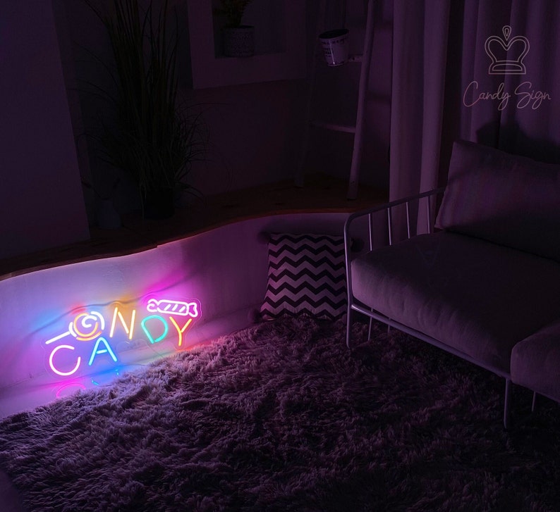 Halloween Candy Neon Sign custom Neon Sign Pink Led Light Etsy