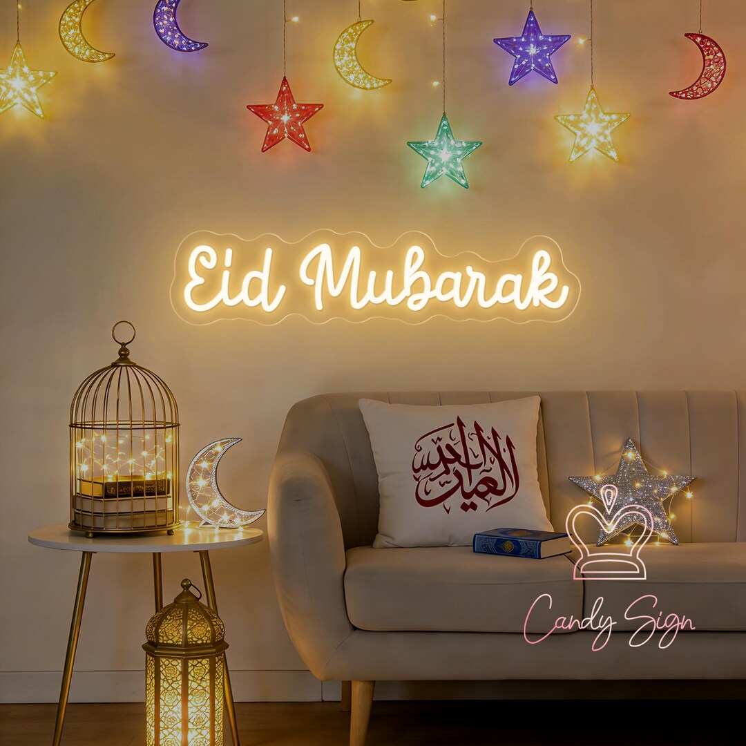 Eid Mubarak Neon Sign, Custom Ramadan Kareem LED Sign, Ramadan Mubarak ...