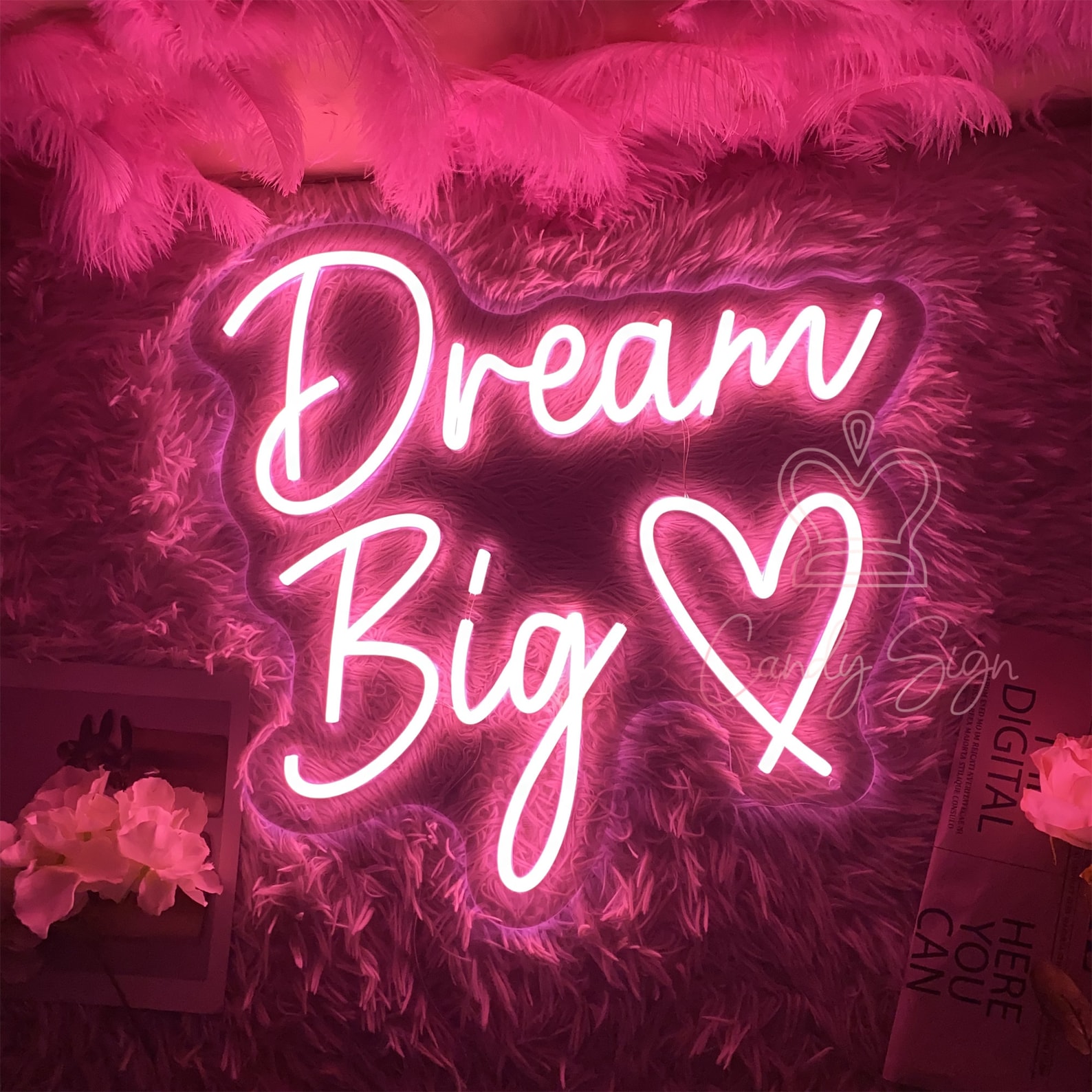 Dream Big Neon Sign,custom Neon Sign,pink Beauty Office Sign,sign for ...